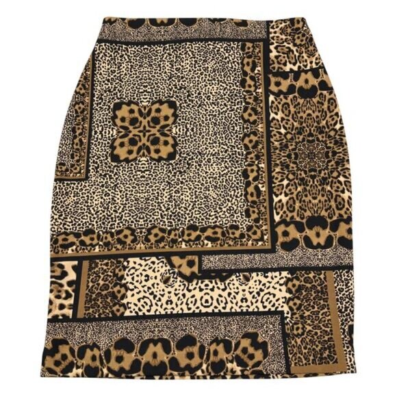 JOSEPH RIBKOFF Leopard Print Pull-On Pencil Skirt Sz 2 - Picture 2 of 5